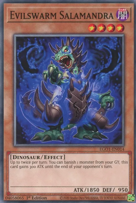 Evilswarm Salamandra EGO1-EN014 Yu-Gi-Oh card from Egyptian God Deck: Obelisk the Tormentor