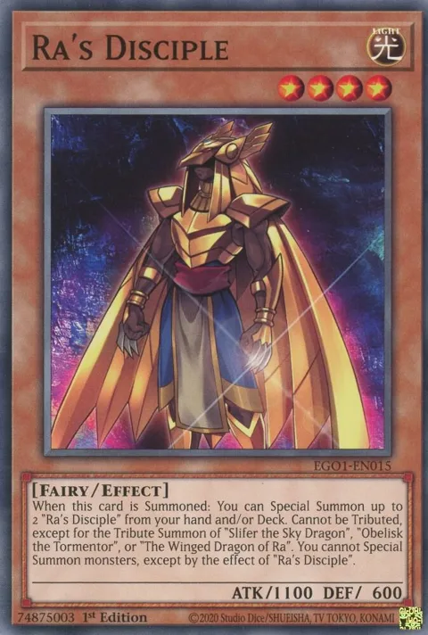 Ra's Disciple EGO1-EN015 Yu-Gi-Oh card from Egyptian God Deck: Obelisk the Tormentor