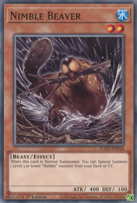 Nimble Beaver EGO1-EN018 Yu-Gi-Oh card from Egyptian God Deck: Obelisk the Tormentor