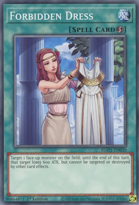 Forbidden Dress EGO1-EN030 Yu-Gi-Oh card from Egyptian God Deck: Obelisk the Tormentor