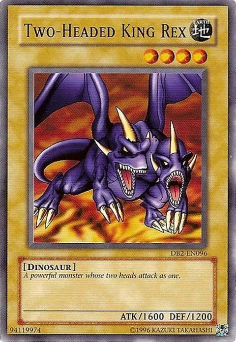 Two-Headed King Rex DB2-EN096 Yu-Gi-Oh card from Dark Beginning 2