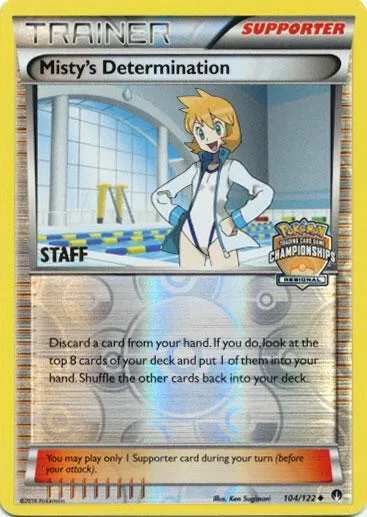 Misty's Determination - 104/122 Regional Championships [Staff] #104/122 Reverse Holofoil Pokémon card from League & Championship Cards