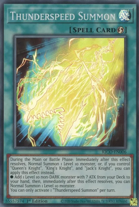 Thunderspeed Summon KICO-EN006 Yu-Gi-Oh card from King's Court