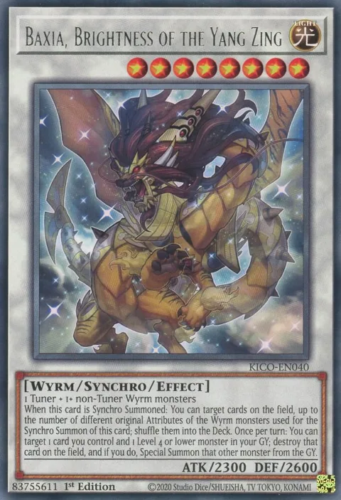 Baxia, Brightness of the Yang Zing KICO-EN040 Yu-Gi-Oh card from King's Court