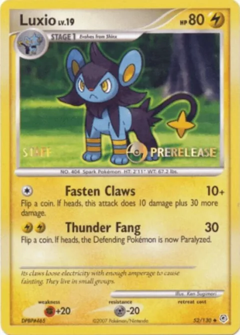 Luxio - 52/130 Prerelease [Staff] #52/130 Pokémon card from Nintendo Promos