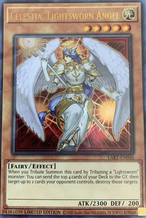 Celestia, Lightsworn Angel LART-EN036 Yu-Gi-Oh card from The Lost Art Promotion