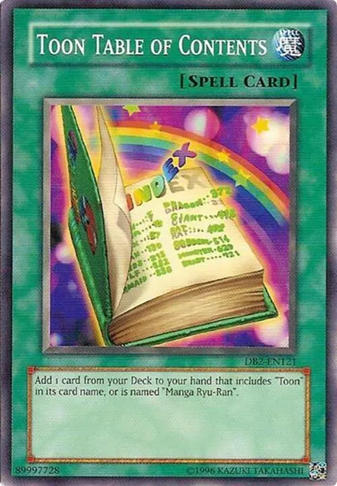 Toon Table of Contents DB2-EN121 Yu-Gi-Oh card from Dark Beginning 2
