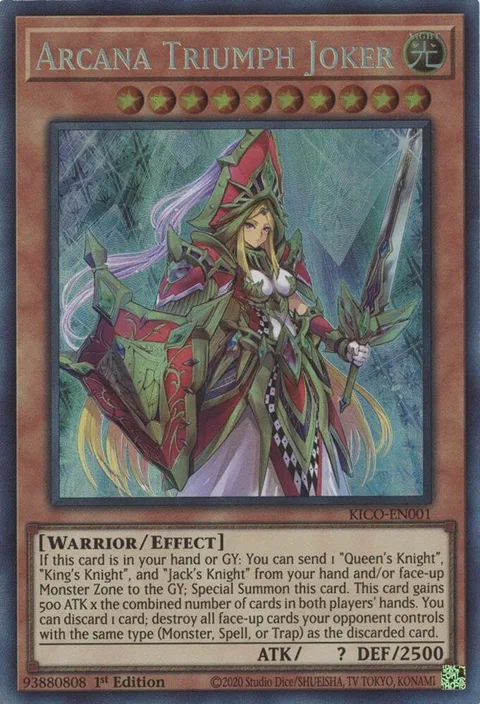 Arcana Triumph Joker Collector's Rare KICO-EN001 Yu-Gi-Oh card from King's Court