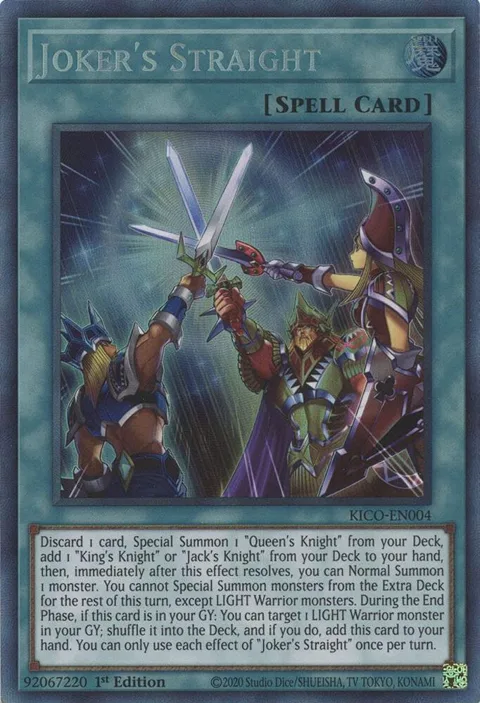 Joker's Straight Collector's Rare KICO-EN004 Yu-Gi-Oh card from King's Court