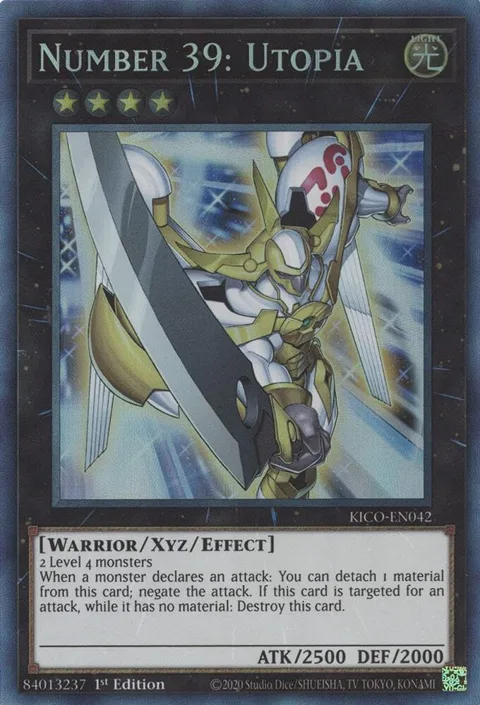 Number 39: Utopia Collector's Rare KICO-EN042 Yu-Gi-Oh card from King's Court