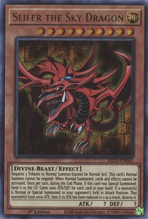 Slifer the Sky Dragon Ultra Pharaoh's Rare KICO-EN063 Yu-Gi-Oh card from King's Court