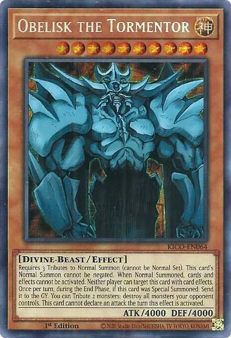 Obelisk the Tormentor Secret Pharaoh's Rare KICO-EN064 Yu-Gi-Oh card from King's Court
