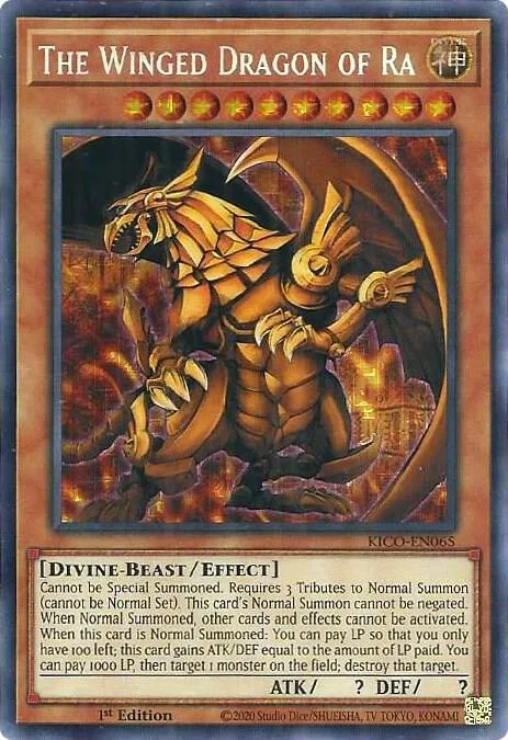 The Winged Dragon of Ra Secret Pharaoh's Rare KICO-EN065 Yu-Gi-Oh card from King's Court