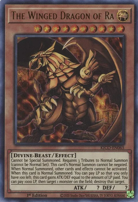 The Winged Dragon of Ra Ultra Pharaoh's Rare KICO-EN065 Yu-Gi-Oh card from King's Court