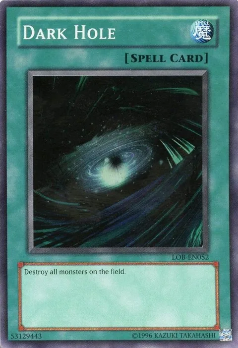 Dark Hole LOB-EN052 LOB-EN Unlimited Super Rare Yu-Gi-Oh card from Legend of Blue Eyes White Dragon (Worldwide English)
