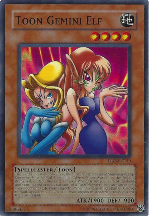 Toon Gemini Elf DB2-EN119 Yu-Gi-Oh card from Dark Beginning 2