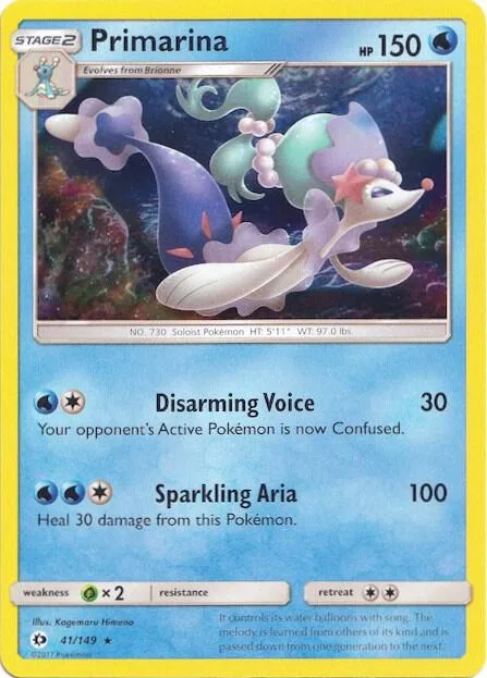 Primarina - 41/149 Water Web Holo #041/149 Holofoil Pokémon card from Miscellaneous Cards & Products
