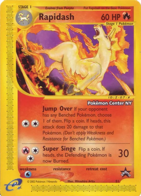 Rapidash [Pokemon Center NY] #51/53 Pokémon card from WoTC Promo