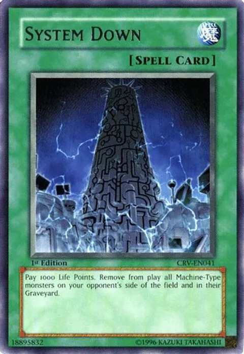 System Down CRV-EN041 1st Edition Yu-Gi-Oh card from Cybernetic Revolution