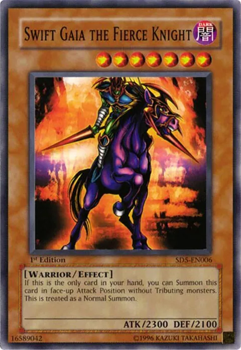 Swift Gaia the Fierce Knight SD5-EN006 Yu-Gi-Oh card from Structure Deck: Warrior's Triumph