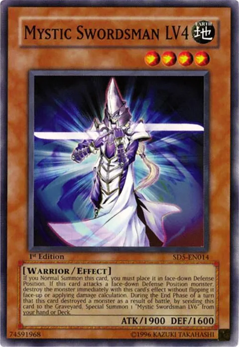 Mystic Swordsman LV4 SD5-EN014 Yu-Gi-Oh card from Structure Deck: Warrior's Triumph