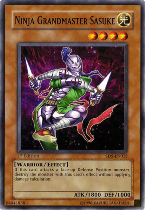 Ninja Grandmaster Sasuke SD5-EN015 Yu-Gi-Oh card from Structure Deck: Warrior's Triumph