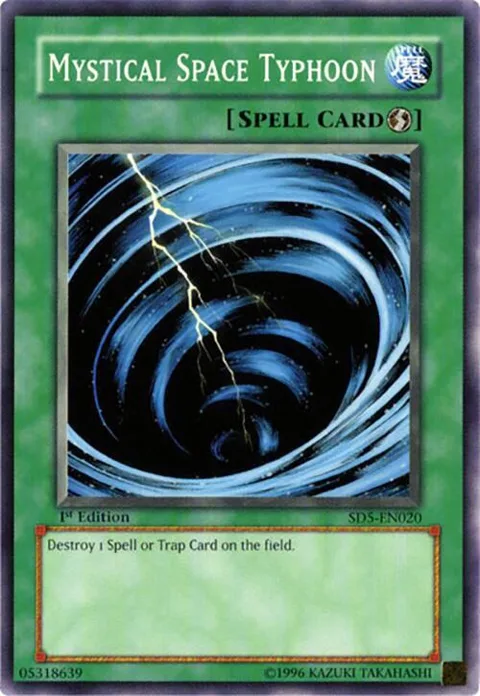Mystical Space Typhoon SD5-EN020 Yu-Gi-Oh card from Structure Deck: Warrior's Triumph