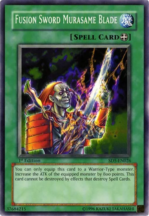 Fusion Sword Murasame Blade SD5-EN026 Yu-Gi-Oh card from Structure Deck: Warrior's Triumph