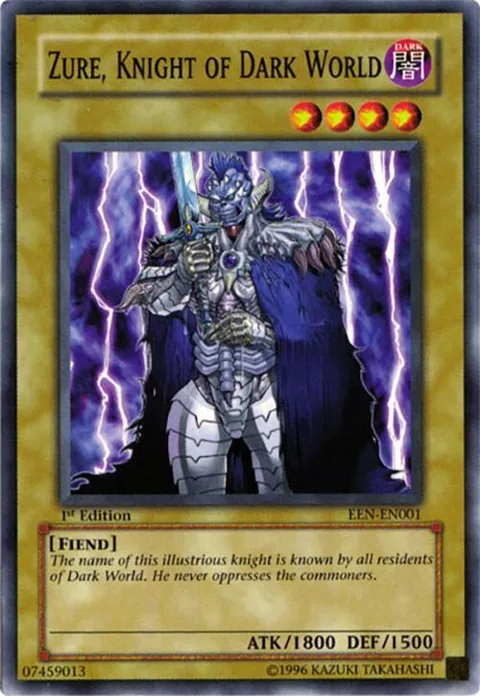 Zure, Knight of Dark World EEN-EN001 1st Edition Yu-Gi-Oh card from Elemental Energy