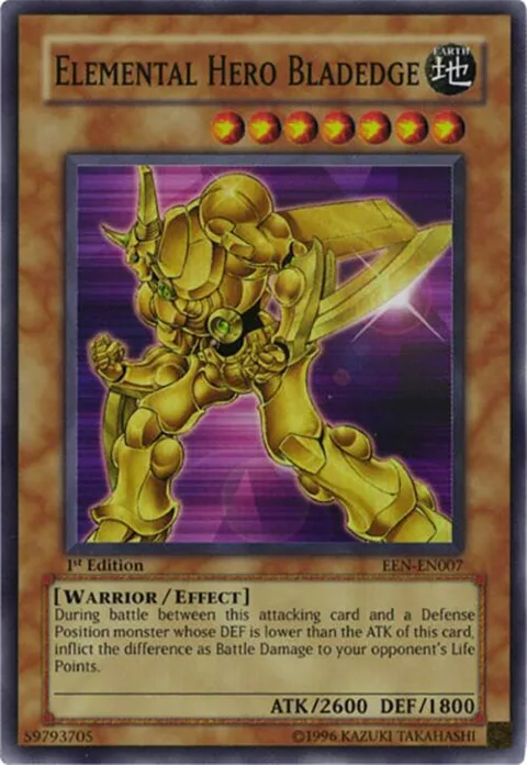 Elemental Hero Bladedge EEN-EN007 Unlimited Yu-Gi-Oh card from Elemental Energy