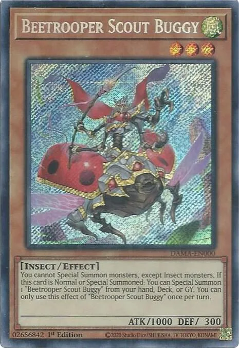 Beetrooper Scout Buggy DAMA-EN000 Yu-Gi-Oh card from Dawn of Majesty