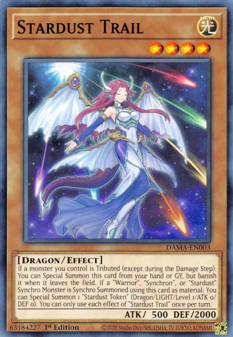 Stardust Trail DAMA-EN003 Yu-Gi-Oh card from Dawn of Majesty