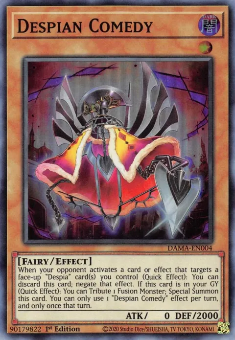 Despian Comedy DAMA-EN004 Yu-Gi-Oh card from Dawn of Majesty