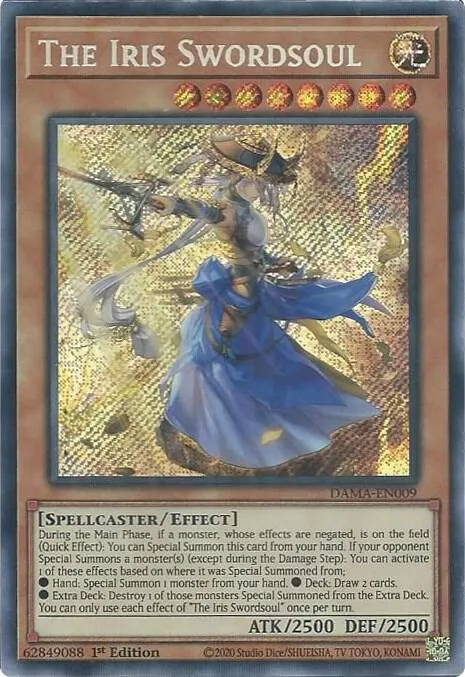 The Iris Swordsoul DAMA-EN009 Yu-Gi-Oh card from Dawn of Majesty