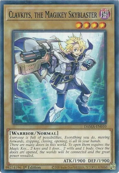 Clavkiys, the Magikey Skyblaster DAMA-EN010 Yu-Gi-Oh card from Dawn of Majesty