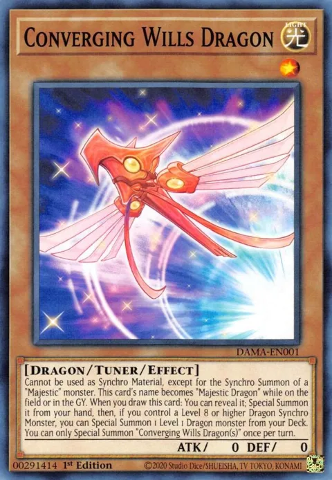 Converging Wills Dragon DAMA-EN001 Yu-Gi-Oh card from Dawn of Majesty