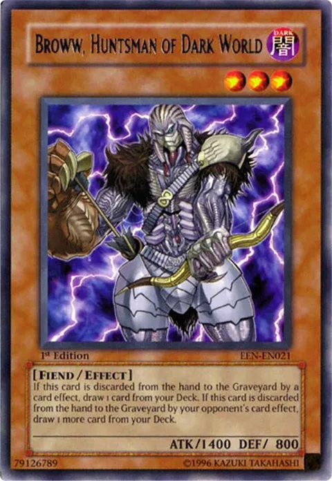 Broww, Huntsman of Dark World EEN-EN021 Yu-Gi-Oh card from Elemental Energy