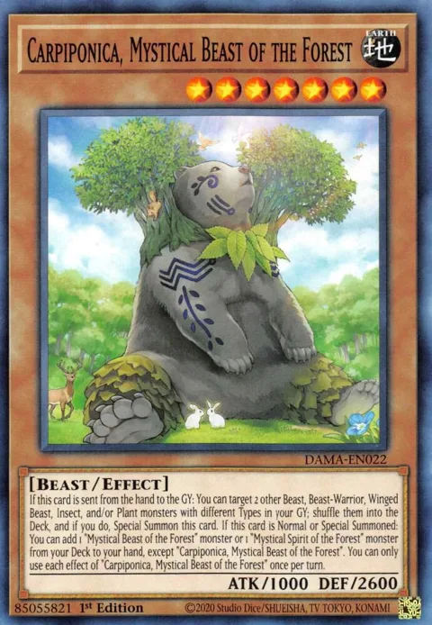 Carpiponica, Mystical Beast of the Forest DAMA-EN022 Yu-Gi-Oh card from Dawn of Majesty