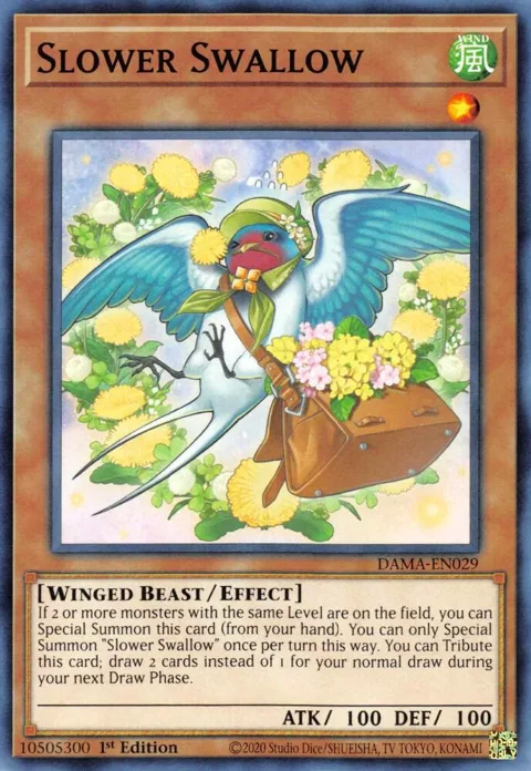 Slower Swallow DAMA-EN029 Yu-Gi-Oh card from Dawn of Majesty