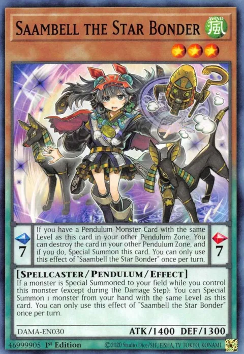 Saambell the Star Bonder DAMA-EN030 Yu-Gi-Oh card from Dawn of Majesty