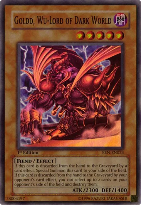 Goldd, Wu-Lord of Dark World EEN-EN024 Yu-Gi-Oh card from Elemental Energy