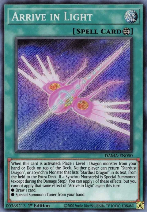 Arrive in Light DAMA-EN050 Yu-Gi-Oh card from Dawn of Majesty