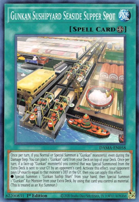 Gunkan Sushipyard Seaside Supper Spot DAMA-EN058 Yu-Gi-Oh card from Dawn of Majesty