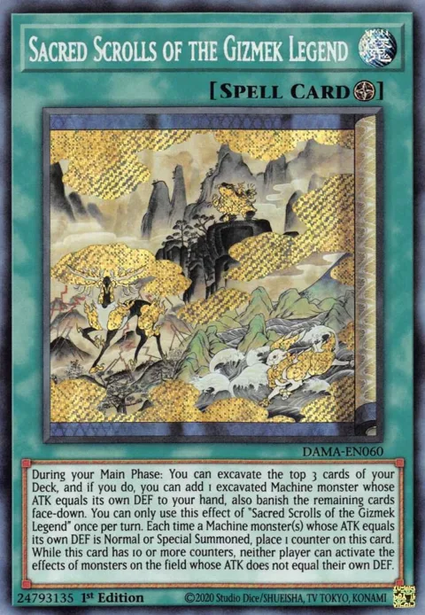 Sacred Scrolls of the Gizmek Legend DAMA-EN060 Yu-Gi-Oh card from Dawn of Majesty