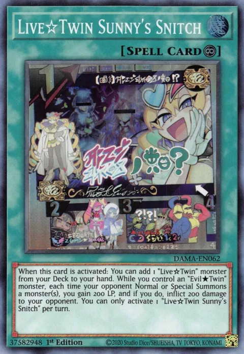 Live Twin Sunny's Snitch DAMA-EN062 Yu-Gi-Oh card from Dawn of Majesty