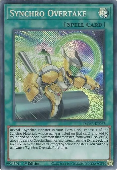 Synchro Overtake DAMA-EN067 Yu-Gi-Oh card from Dawn of Majesty