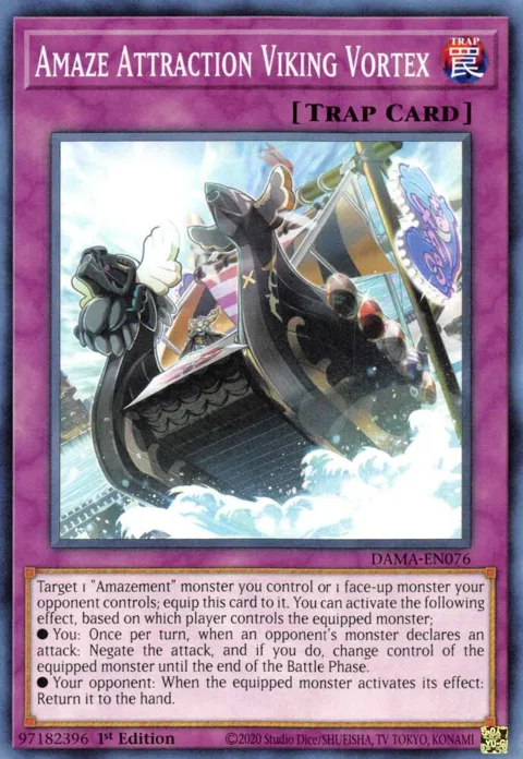 Amaze Attraction Viking Vortex DAMA-EN076 Yu-Gi-Oh card from Dawn of Majesty