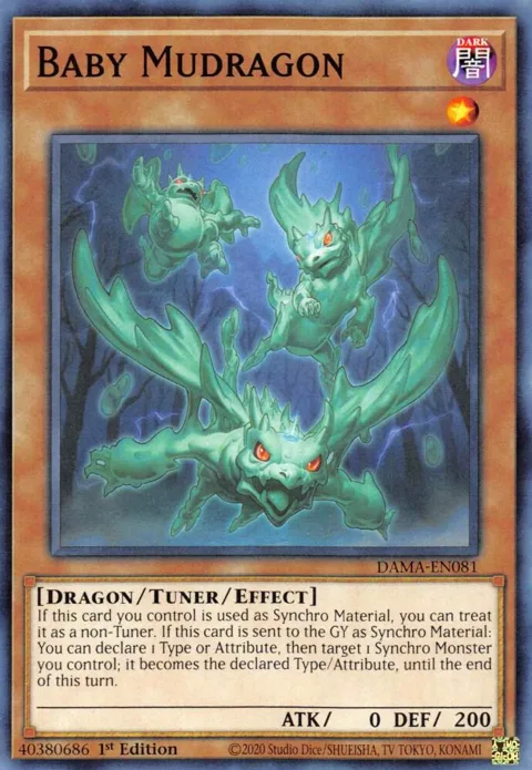 Baby Mudragon DAMA-EN081 Yu-Gi-Oh card from Dawn of Majesty
