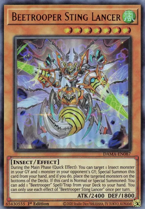 Beetrooper Sting Lancer DAMA-EN087 Yu-Gi-Oh card from Dawn of Majesty