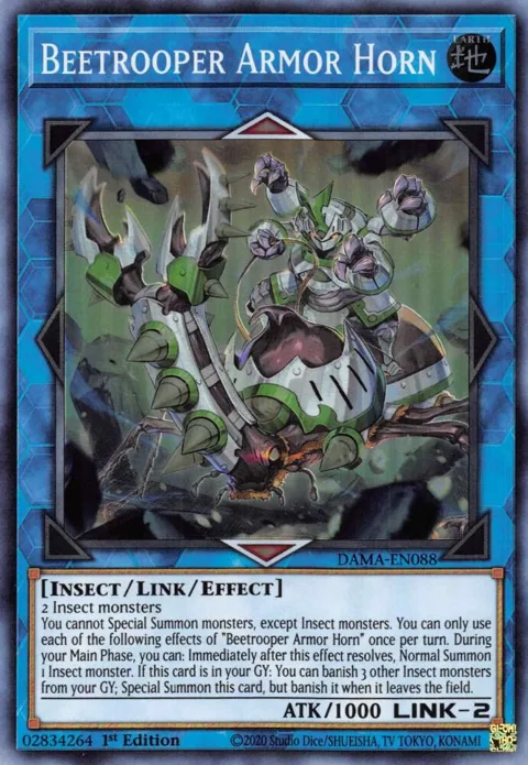 Beetrooper Armor Horn DAMA-EN088 Yu-Gi-Oh card from Dawn of Majesty